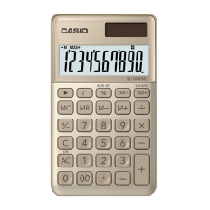 Kalkulator kieszonkowy CASIO SL-1000SC-GD-B, 10-cyfrowy, 71x120mm, kartonik, złoty