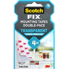 Paski montażowe SCOTCH®, dwustronne, 8 pasków, transparentne