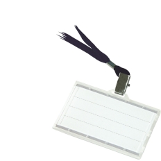 Identyfikator DONAU, z taśmą, twardy, zawieszka, czarny