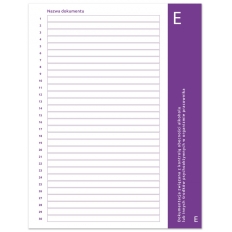 Przekładka E do segregatora do akt osobowych