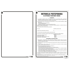 Znak TDC, Instrukcja postępowania w przypadku powstania pożaru