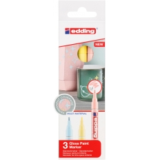 Marker olejowy błyszczący e-751 EDDING, 1-2mm, 3 szt., mix kolorów pastelowych