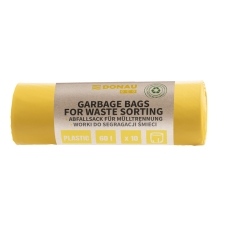 Worki na śmieci DONAU ECO, do segregacji plastiku, 60l, 10 szt., żółte