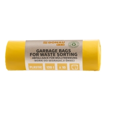 Worki na śmieci DONAU ECO, do segregacji plastiku, 120l, 10 szt., żółte