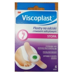 Plastry na odciski VISCOPLAST, z kwasem salicylowym,70x12,5mm, pudełko, 6szt.