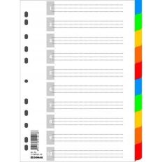 Przekładki DONAU, PP, A4, 225x297mm, 10+1 kart, mix kolorów