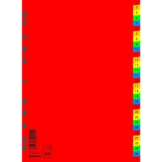 Przekładki DONAU, PP, A4, 230x297mm, 1-31, 31 kart, mix kolorów