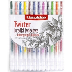 Kredki świecowe Twister 12szt. HEYKKA (610201)