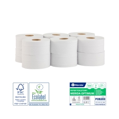 Papier toaletowy MERIDA OPTIMUM 2W Makulatura śr.19cm 140m (12sztuk) POB203