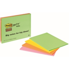 Karteczki samoprzylepne POST-IT® Super Sticky (6845-SSP), 203x152mm, 4x45kart., mix kolorów