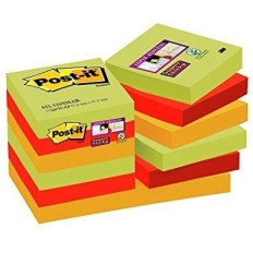 Karteczki samoprzylepne POST-IT® Super Sticky (622-12SSMAR-EU), 47,6x47,6mm, 12x90 kart., paleta Marrakesz