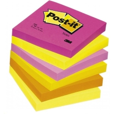 Karteczki samoprzylepne POST-IT® (654NY), 76x76mm, 1x100 kart., jaskrawy żółty