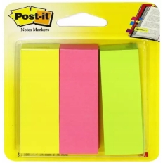 Zakładki indeksujące POST-IT® (671/3), papier, 25x76mm, 3x100 kart., mix kolorów