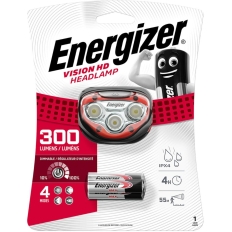 Latarka czołowa ENERGIZER Vision HD Headlight + 3szt. baterii AAA, czerowna