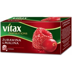 Herbata VITAX Inspirations, żurawina z maliną, 20 torebek