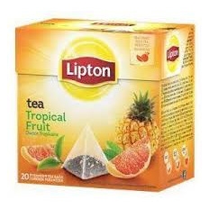 Herbata LIPTON, piramidki, 20 torebek, owoce tropikalne