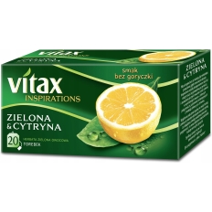 Herbata VITAX Inspirations, zielona z cytryną, 20 torebek