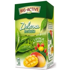 Herbata BIG ACTIVE, zielona z opuncją i mango, 20 torebek