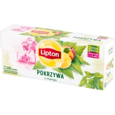 Herbata LIPTON, 20 torebek, ziołowa z pokrzywą i mango