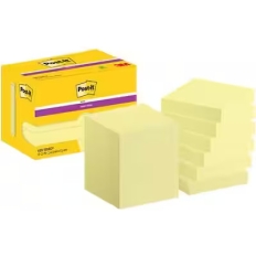 Karteczki samoprzylepne POST-IT® Super Sticky (622-12SSCY-EU), 47,6x47,6 mm, 12x90 kart., żółte