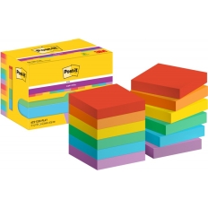 Karteczki samoprzylepne POST-IT Super Sticky, 47,6x47,6mm, 12x90 kart., paleta Playful