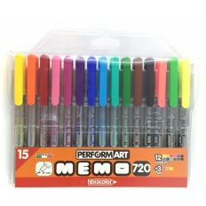 Mazaki FINELINER 12kol+3kol fluo