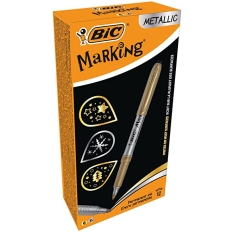 Markery BIC permanentne metaliczne kolory złoty(6szt.) + srebrny(6szt.) 950466