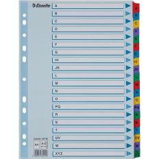 Przekładki kartonowe MYLAR A4 A-Z białe 100166 ESSELTE