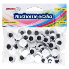 Oczka ruchome 14mm samoprzylepne (60szt.) RO09 Brewis