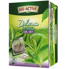 Herbata BIG-ACTIVE zielona (20 torebek) EARL GREY z bergamotką 20tx1.5g