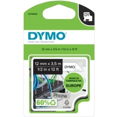 Taśma nylonowa DYMO 12mm x 3,5m czarny/biały S0718040