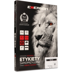 Etykiety A4 białe (100ark) 70x16.9 mm nr.039 EMERSON eta4070x169w