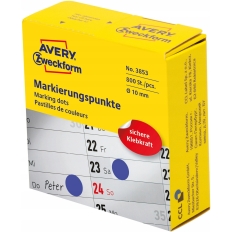 Kółka w dyspenserze trwałe 800szt. średnica 10mm niebieskie 3853 AVERY ZWECKFORM