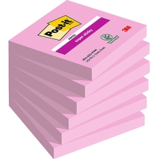 Bloczki 3M POST-IT 76x76mm różowe (6) Super Sticky opakowanie 6 bloczków x90kartek 654-6SS-PO