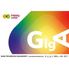 Blok techniczny GigA kolorowy A2 10ark 220g Happy Color 3722 4060-09