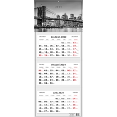 Kalendarz trójdzielny 82.5x34cm Miasto INTERDRUK