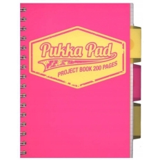 Kołozeszyt PROJECT BOOK NEON A5 kratka różowy 8418-NEO PUKKA PADS