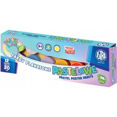 Farby plakatowe pastelowe 12 kolorów - 20 ml 301118001 ASTRA