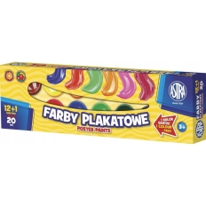 Farby plakatowe 13 kolorów - 20 ml 12+1 kolor gratis 301115005 ASTRA