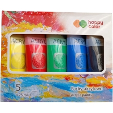 Farba akrylowa 5 kol. x 75ml MIX A HA 7370 0075-MIX A Happy Color