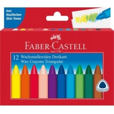 Kredki świecowe trójkątne 12 kolorów opakownie kartownowe FC 120010 FC FABER CASTELL