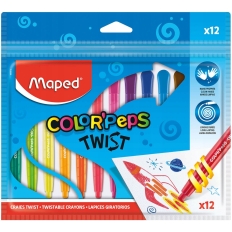 Kredki COLORPEPS świecowe wykręcane Twist 12szt. zip etui 860612 MAPED