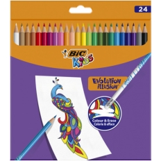 Kredki KIDS EVOLUTION ILLUSION ołówkowe pudełko 24kol. 987869 BIC