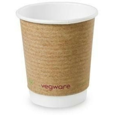 Kubki papierowe dwuwarstwowe 250ml (25szt.) . 8oz 100% biodegradowalne VDW-8-GR VEGWARE