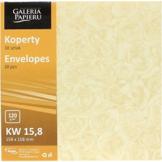 Koperta 158x158mm Róże kremowy P 120g. (10szt.) 280303 Galeria Papieru