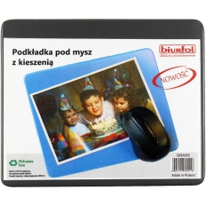 Podkłakda pod mysz z kieszenią czarna KPM-01-08 BIURFOL