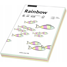 Papier ksero A4 80g RAINBOW mix pastelowy 100ark 88043187