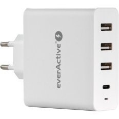 Ładowarka sieciowa 230V EVERACTIVE SC-500Q 3xUSB 3,1A + 1xUSB-C 3A biała