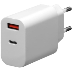 Ładowarka sieciowa 230V PLATINET 1xUSB-A 5V/2,4A + 1xUSB-C 5V/3A 9V/3A 12V/3A (45481)