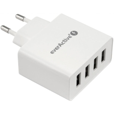 Ładowarka sieciowa 230V EVERACTIVE SC-400 4xUSB 5V 5A 25W biała